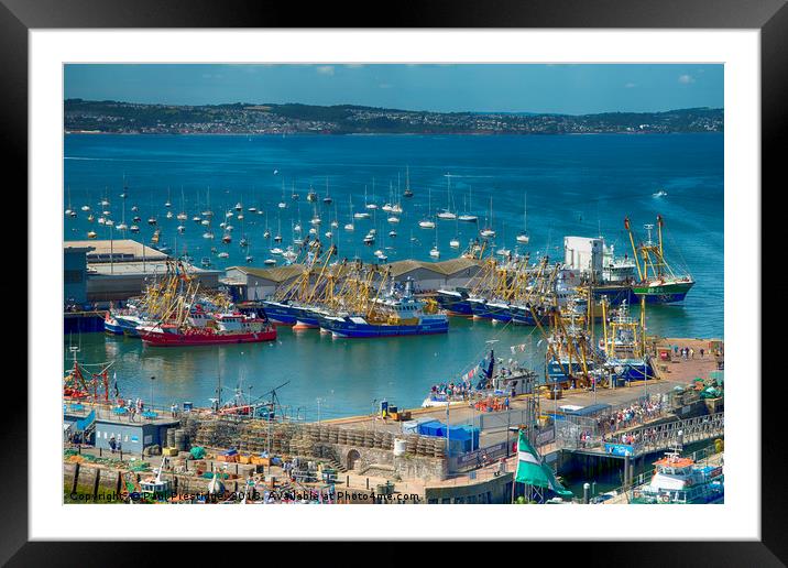 Brixham Harbour after the Trawler Race Framed Mounted Print by Paul F Prestidge