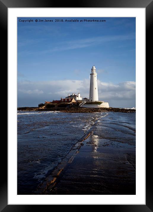 Too late to cross to the island Framed Mounted Print by Jim Jones