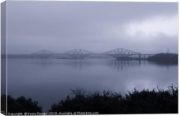 Misty Fife View of the Forth Bridges Canvas Print by Kasia Design