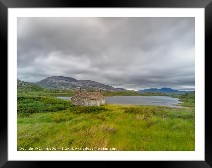 Loch Stack Fishing Bothy Framed Mounted Print by Iain MacDiarmid