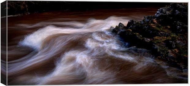 The Afon Pyrddin in full flow Canvas Print by Leighton Collins