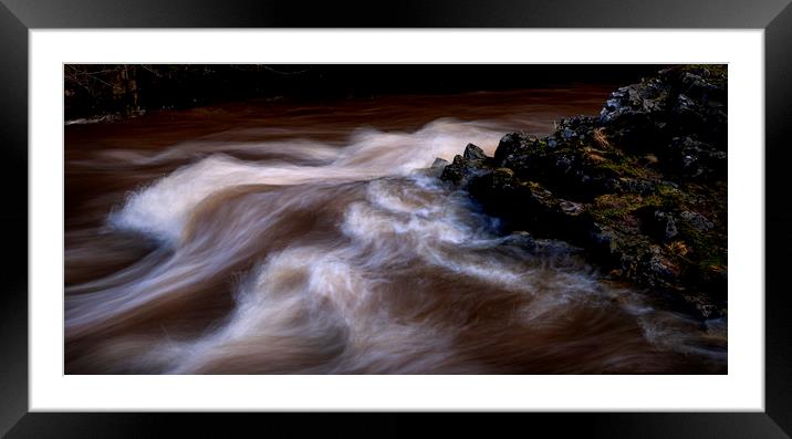 The Afon Pyrddin in full flow Framed Mounted Print by Leighton Collins