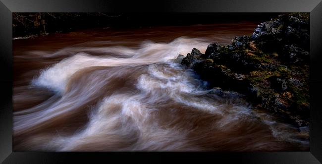 The Afon Pyrddin in full flow Framed Print by Leighton Collins