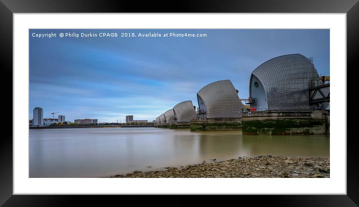 Thames Barrier Framed Mounted Print by Phil Durkin DPAGB BPE4