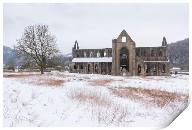 Tintern Abbey is the snow Print by Dean Merry