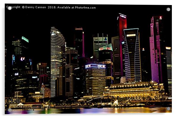 Singapore Skyline Acrylic by Danny Cannon