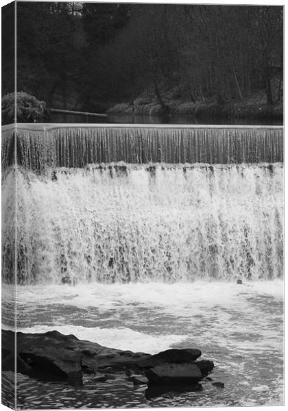 Roach Bridge Waterfall Canvas Print by Peter Elliott 