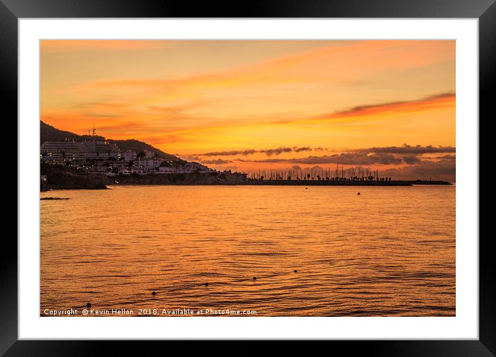 Orange dawn and sunrise Framed Mounted Print by Kevin Hellon