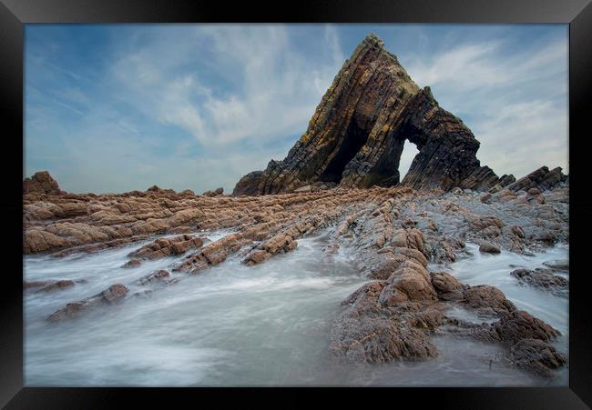 Blackchurch Rock -  north Devon Framed Print by Eddie John