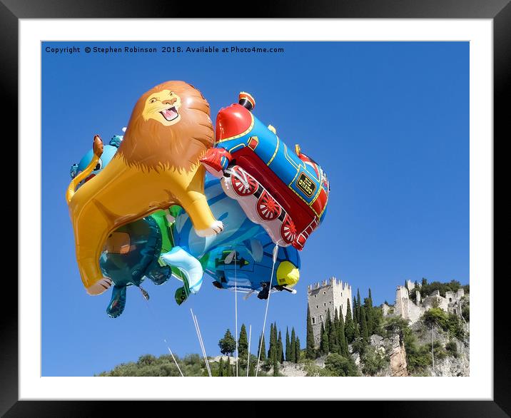 Flights of fantasy, novelty balloons and castle Framed Mounted Print by Stephen Robinson