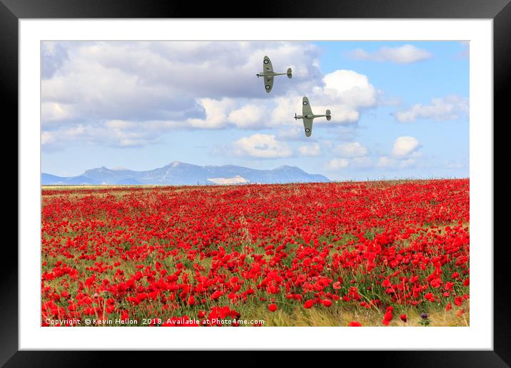 Poppy field and clouds, Granada Province, Spain Framed Mounted Print by Kevin Hellon