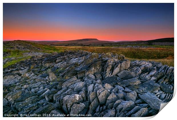 Limestone Sunrise, Penwyllt  Print by Neil Holman