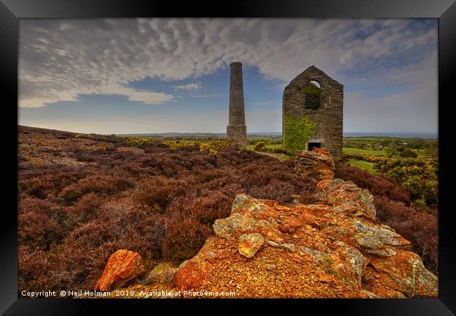 Pumphouse and Chimney, Parys Mountain, Anglesey  Framed Print by Neil Holman