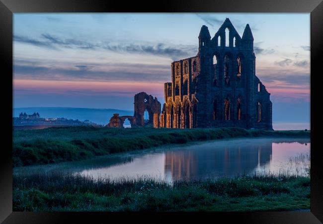 Sunset at Whitby Abbey Framed Print by Thomas Schaeffer