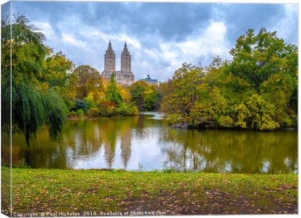 The Lake at Central Park Canvas Print by Paul Nicholas