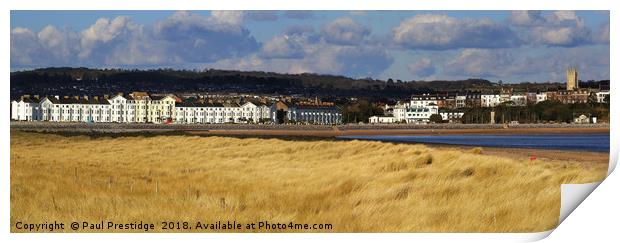 Exmouth Sea Front from Dawlish Warren, Panoramic Print by Paul F Prestidge