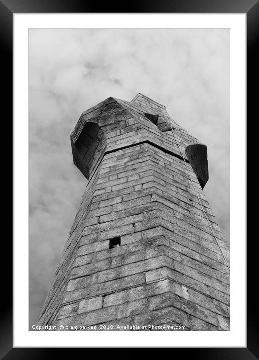 Carn brea monument Framed Mounted Print by craig parkes