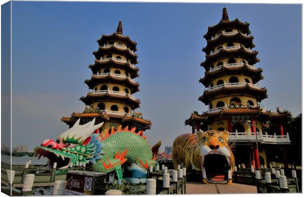 Dragon and Tiger Pagoda Canvas Print by raymond mcintosh