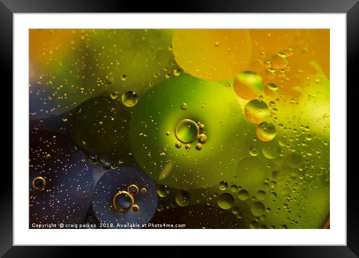 water and oil digital art Framed Mounted Print by craig parkes