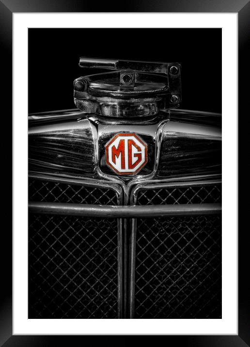 MG Grill Badge Framed Mounted Print by Adrian Evans
