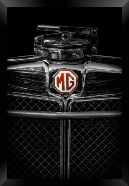 MG Grill Badge Framed Print by Adrian Evans