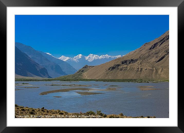 Pamir Mountains in the Wakhan Valley #2 Framed Mounted Print by Annette Johnson