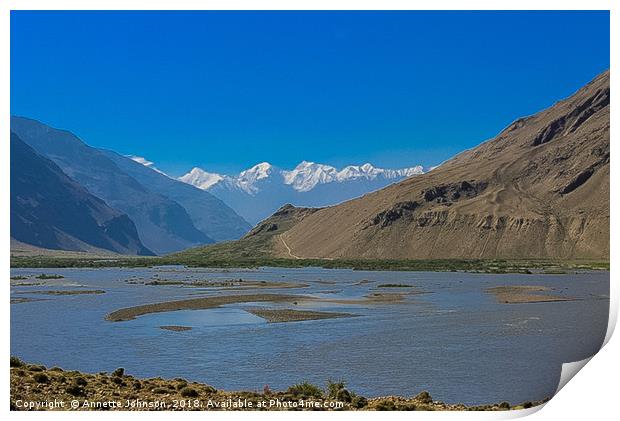 Pamir Mountains in the Wakhan Valley #2 Print by Annette Johnson