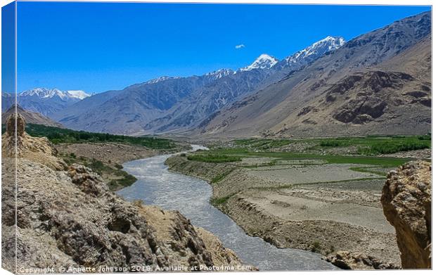 Pamir Mountains in the Wakhan Valley #5 Canvas Print by Annette Johnson