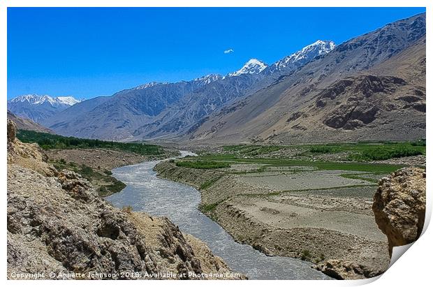 Pamir Mountains in the Wakhan Valley #5 Print by Annette Johnson