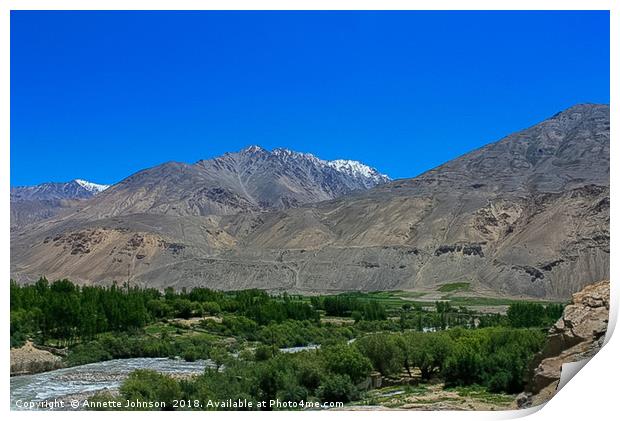 Pamir Mountains in the Wakhan Valley #12 Print by Annette Johnson