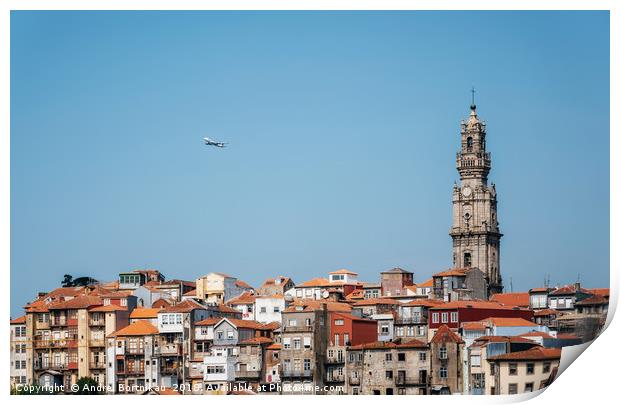 Porto cityscape with Clerigos tower, Portugal Print by Andrei Bortnikau