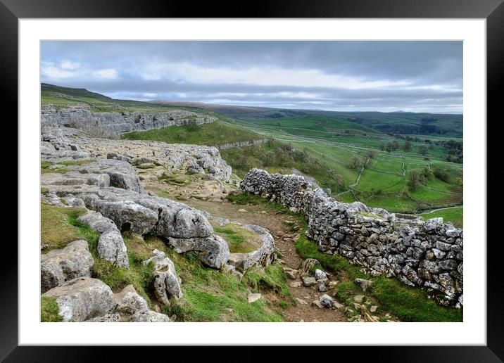  Malham Cove Descent Framed Mounted Print by Diana Mower