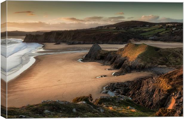 Three Cliffs and The Great Tor Canvas Print by Leighton Collins