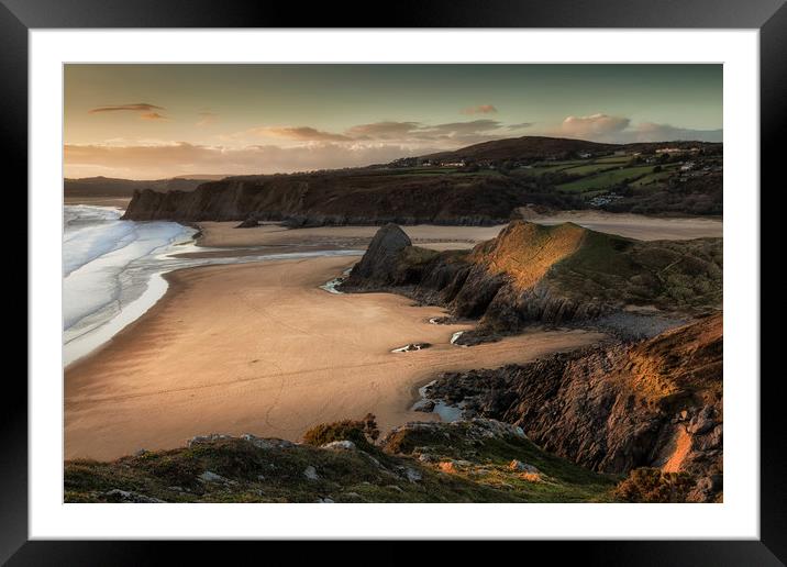 Three Cliffs and The Great Tor Framed Mounted Print by Leighton Collins