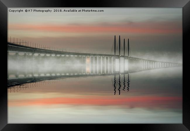 Mist over the Öresundsbron Framed Print by K7 Photography