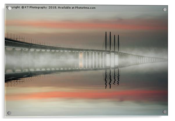 Mist over the Öresundsbron Acrylic by K7 Photography