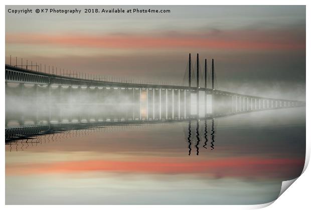 Mist over the Öresundsbron Print by K7 Photography