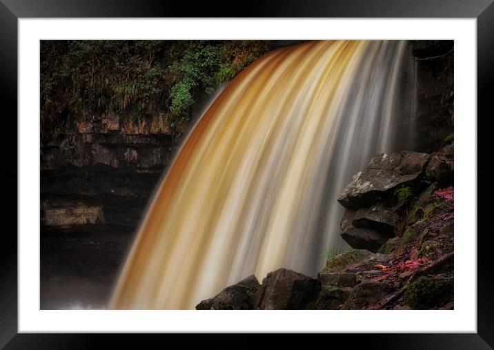 Waterfall power Framed Mounted Print by Leighton Collins