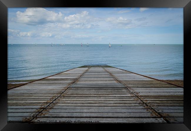 Jetty Off Pegwell Beach Framed Print by Gary Cooper
