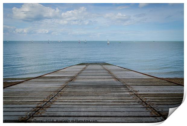 Jetty Off Pegwell Beach Print by Gary Cooper