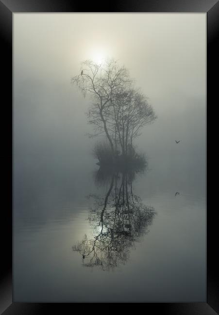 Island in the fog Framed Print by Andrew Kearton