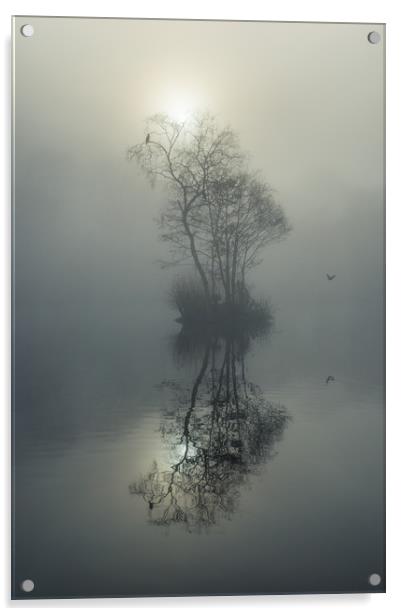 Island in the fog Acrylic by Andrew Kearton
