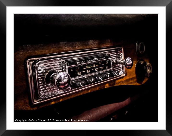 Classic Car Radio Framed Mounted Print by Gary Cooper