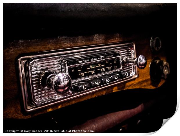 Classic Car Radio Print by Gary Cooper