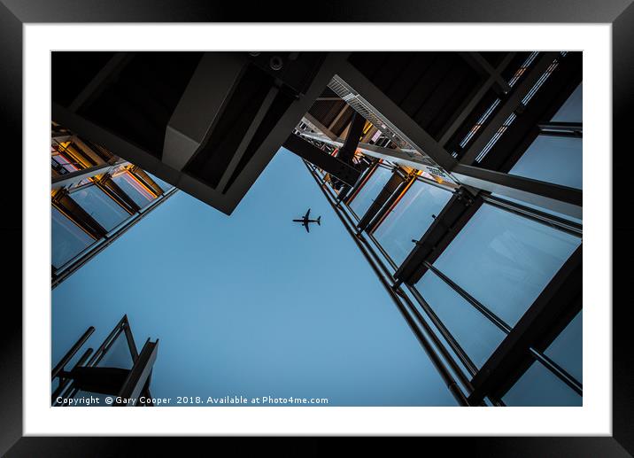 London Rooftop Looking Up Framed Mounted Print by Gary Cooper