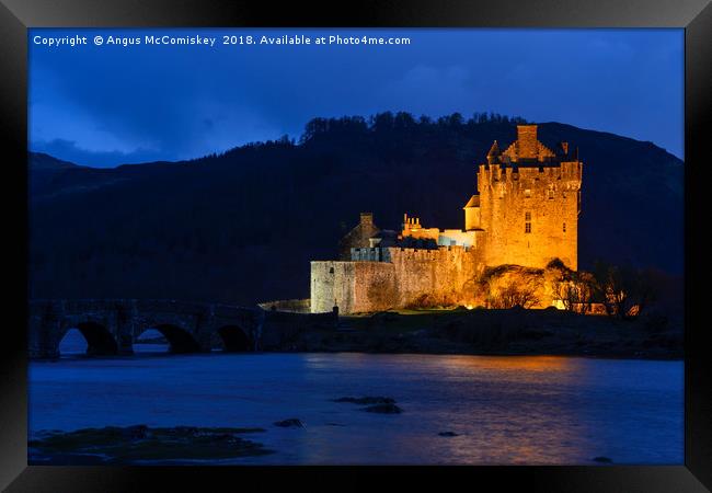 Eilean Donan Castle at twilight Framed Print by Angus McComiskey