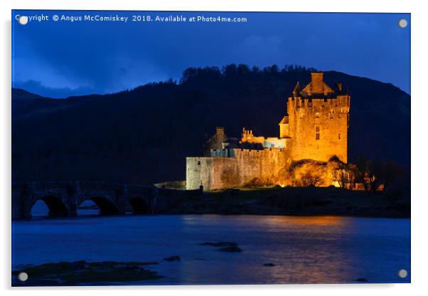 Eilean Donan Castle at twilight Acrylic by Angus McComiskey