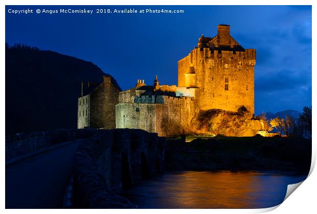 Twilight over Eilean Donan Castle Print by Angus McComiskey