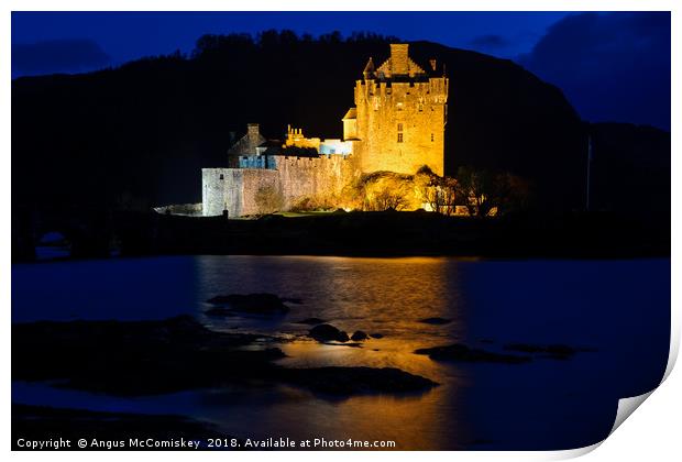 Eilean Donan Castle by night Print by Angus McComiskey