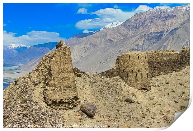 Yamchun Fort The Wakhan Valley Print by Annette Johnson